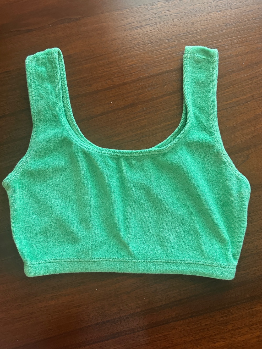 Year of Ours Green Terry Cloth Crop Tank